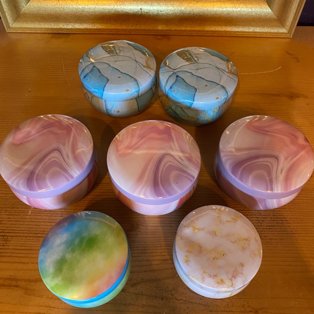 Lot of 7 new storage tins